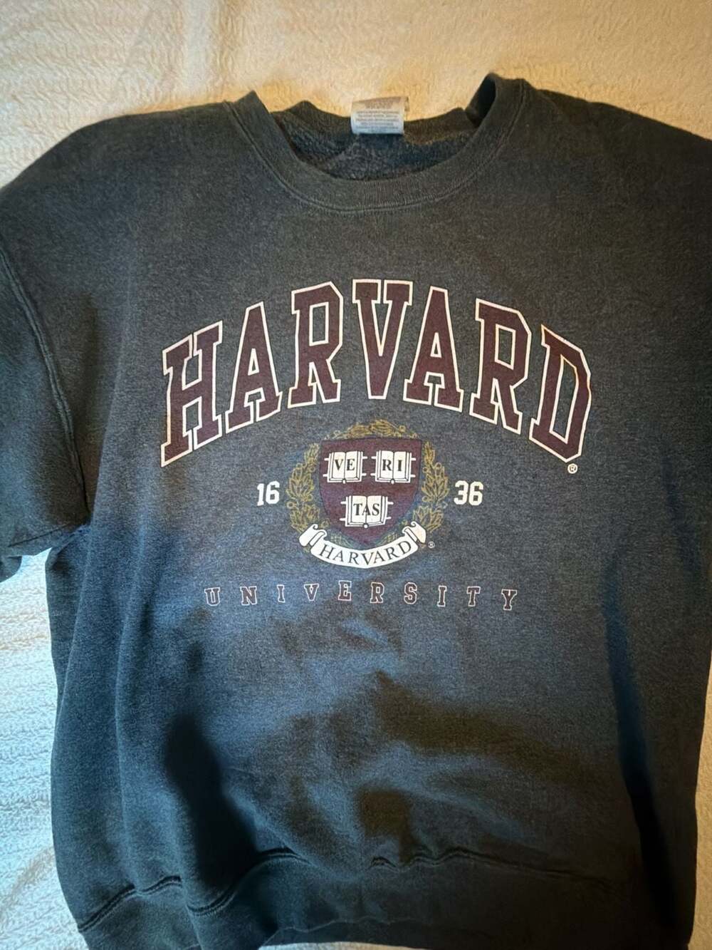 Jerzees NuBlend Harvard University Crewneck Sweatshirt Gray Medium